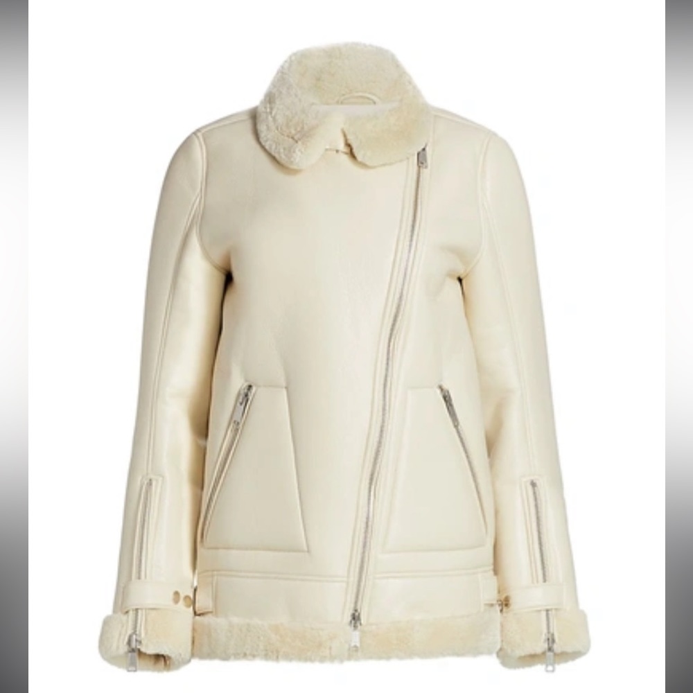 MUNTHE LOST FAUX FUR JACKET CRÈME CREAM 44 large xl xxl IVORY